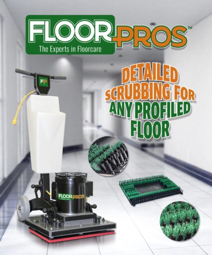 Wet machine for scrubbing grouted floors